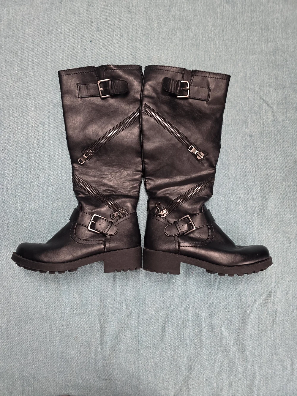 Target Black Kneehigh Buckle & Zip Riding Boots